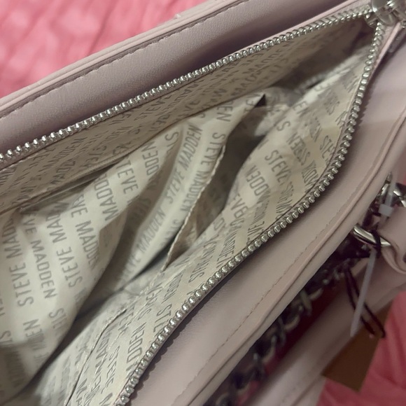 Steve Madden Pink Satchel with Chain Accent